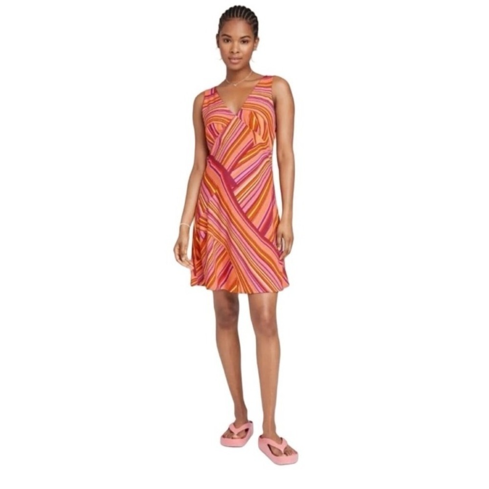 Groovy Costume Women's Slip Dress 70s Psychedelic Sleeveless Dress L NWT - Picture 3 of 12